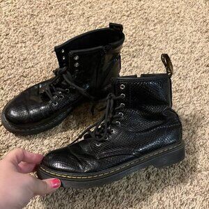 Dr. Martens black snakeskin combat boots